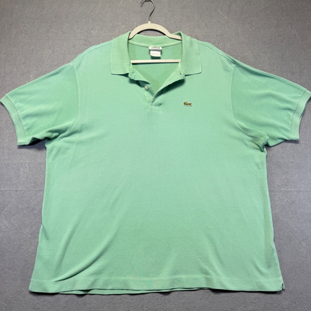 Lacoste Mens Mint Green Cotton Pique Short Sleeve Polo Shirt Size 8 XXL XXXL